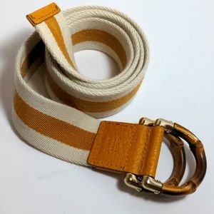 GUCCI Canvas Bamboo D Ring Belt
